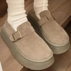 春秋夏用 厚底カジュアルシューズ レディース