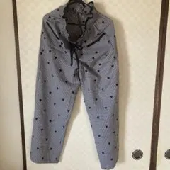 MILK ミルク ギンガムカーゴパンツ レースアップ パンツ ライトブルー