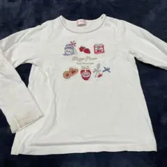 Mezzo Piano 刺繍長袖カットソー ホワイト