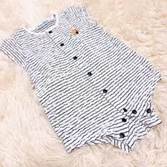 familiar ファミリア （60） ロンパース カバーオール 半袖 ボーダー