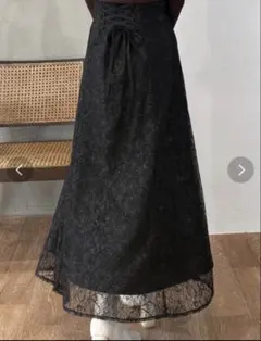 美品】Louere ルエレ POPUP限定 レースナロースカート ブラック - メルカリ