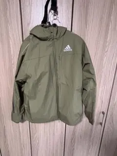 adidas フード付きナイロンジャケット Mサイズ オリーブ