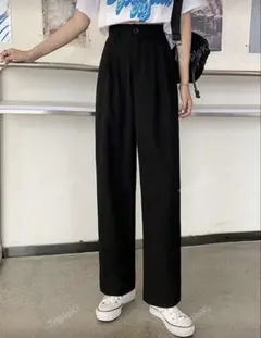 ハイウエスト ストレートレッグパンツ