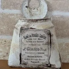 リメ缶バック　アンティークラベル　　ピュアホワイト