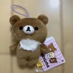 リラックマ　チャイロイコグマ　ゴムひも付き マスコット　ぬいぐるみ　ラウンドワン