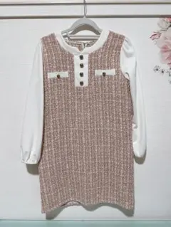 【DHOLIC】ツイードワンピース　♡ピンク♡