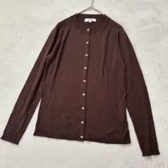 【美品】SCAPA シルク100％　カーディガン　ブラウン　38