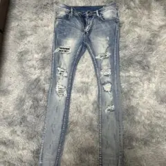 mnmlダメージスキニーデニム 32