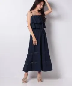 CECIL McBEE(セシルマクビー)セットアップ ネイビー マキシ　スカート