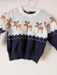 クリスマス　ニット　トップス 80 90 美品　SHEIN トナカイ柄 ニット