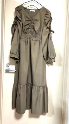 Hudson honey ロングワンピース ウエストマーク Lサイズ 長袖