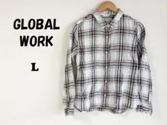 m*k様 グローバルワーク　フレンチリネン　長袖　チェックシャツ　ｙ230840