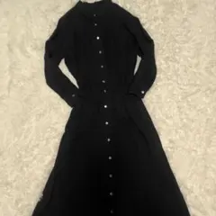 ナノユニバース 　シャツワンピース ロング丈 ウエストゴム フリーサイズ