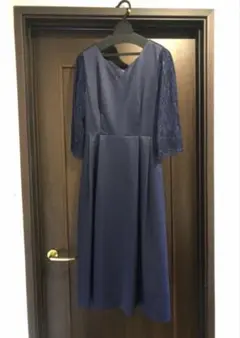 darial × あいのり 桃 コラボ ワンピース ネイビー 紺 ドレス 結婚式