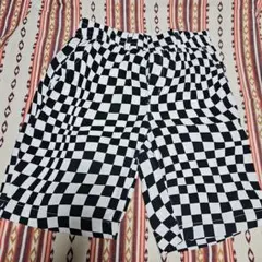 白黒チェッカーショートパンツ　M