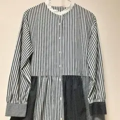 POU DOU DOU　ロングワンピース　ストライプ　チェック
