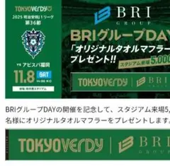 東京ヴェルディ　タオルマフラー　BRIグループDAY