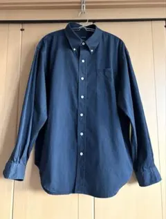 ★COUNTESS★若干厚手のボタンダウンシャツ ネイビー L
