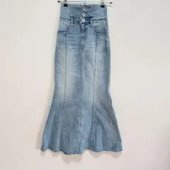 GYDAデニム フレアスカート ライトブルー