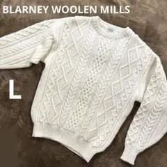 フィッシャーマンセーター アラン　ヴィンテージ　ベージュ　ケーブル編み 80s