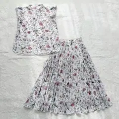 新品✨アナイ　ボタニカルローンプリントセットアップ　38 M マルチカラー