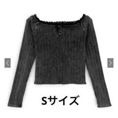 グレイル レースフリルオフショルリブトップス[tu1571] ブラック