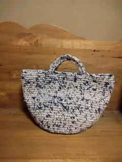 浴衣柿渋染めのさき編みかごバッグ