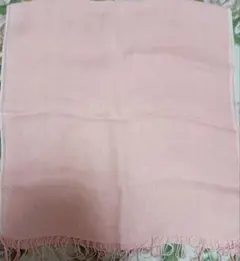 サーモンピンク 大判ストール フリンジ付き