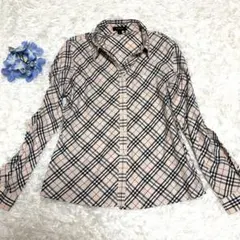 【美品】バーバリーロンドン⭐️長袖シャツ⭐️ノバチェック⭐️刺繍ロゴ⭐️Lサイズ