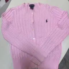 ポロ ラルフローレン ケーブルニットカーディガン ピンク XL（16）