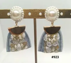 インド刺繍リボン ピアス