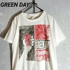 GREEN DAY バンT ミュージックT Tシャツ　ホワイト　M 古着.のサムネイル