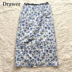 美品✨Drawer ドゥロワー　フラワープリント　フリンジ　スカート 38のサムネイル
