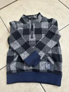 baby GAP チェック柄 ハーフジップ トレーナー フリース