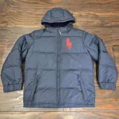 ポロ　ラルフローレン　ダウンコート　ネイビー　170 ビッグホース刺繍