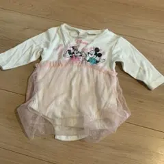Disney ミッキー ミニー 長袖ロンパース 80cm