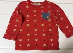 ミキハウス 赤 クマ柄 Tシャツ 90サイズ