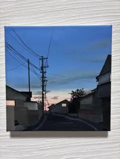 キャンバスアート 夕暮れ 電柱