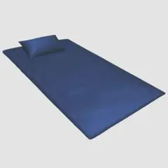 STORIMO フラットシーツ セミダブル 綿100％ サテン ネイビー