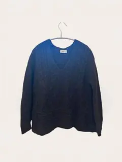 IENA ケーブルニット Vネック アルパカ混 セーター ダークブラウン