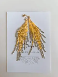 【SALE】Yellow mixed color long ピアス/イヤリング