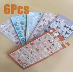 ぷっくりシール 6枚セット♥ぷくぷく 立体 キラキラ ツヤツヤ