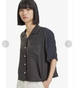 ☆ほぼ未使用☆フレッドペリー バックプリーツシャツドレス ブルー 8