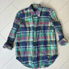 【美品】Polo Ralph Lauren マドラスチェック 長袖リネンシャツ