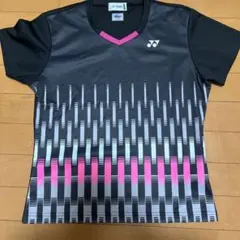 YONEX ストライプデザイン Tシャツ 半袖 ブラック/ピンク