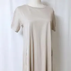 【ジーユー】GU カットソーロングワンピース Aライン ゆったり グレー M