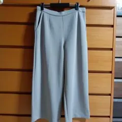 ★再値下げ【ショップチャンネル】ライトグレー ワイドパンツ 3L総ゴム秋冬用