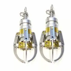 3本爪 UFOキャッチャー クレーンアーム　キーホルダー イエロー　2個のサムネイル