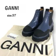 美品 GANNI ガニー エナメルレザー サイドゴア チェルシーブーツ 37のサムネイル