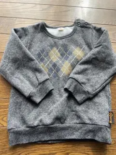 アーガイル模様 グレー スウェットトレーナー